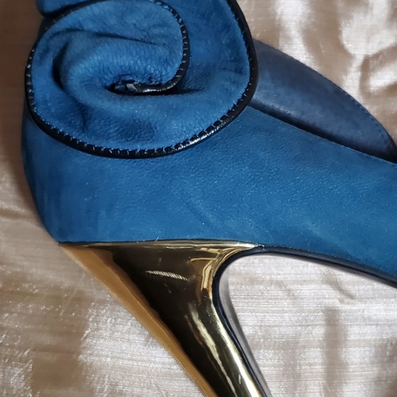 Suann Villa Teal suede shoes size 6.5 - Picture 6 of 7